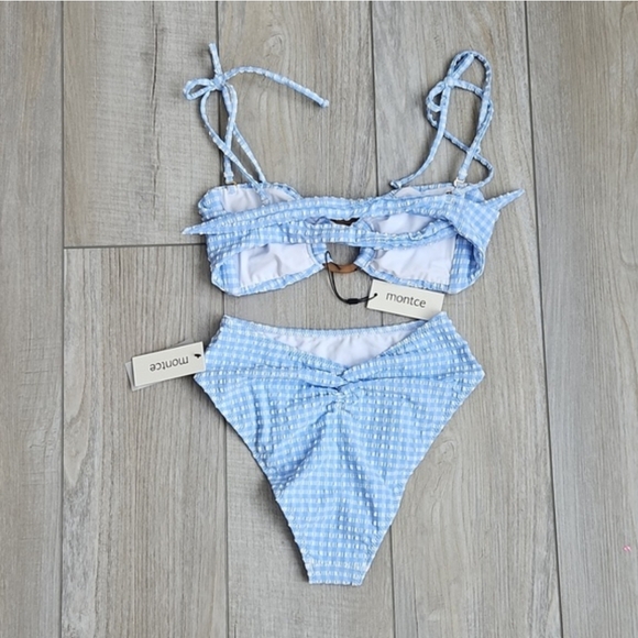 Montce Light Blue Gingham Bikini Bottoms NWT - Picture 5 of 6